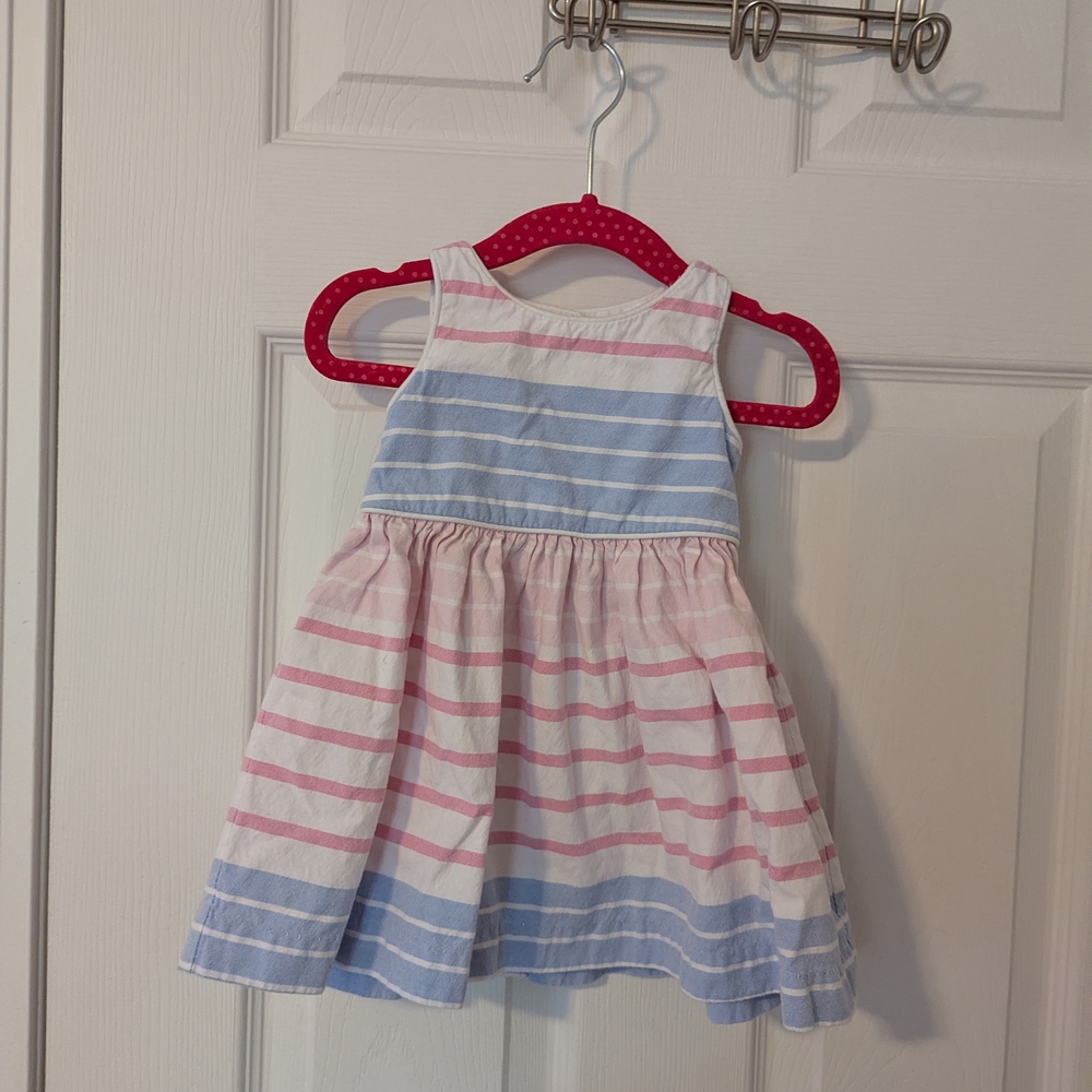 Striped Pink and Blue Kids Dress
